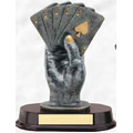 9" Resin Sculpture Award w/ Oblong Base (Hand of Cards)